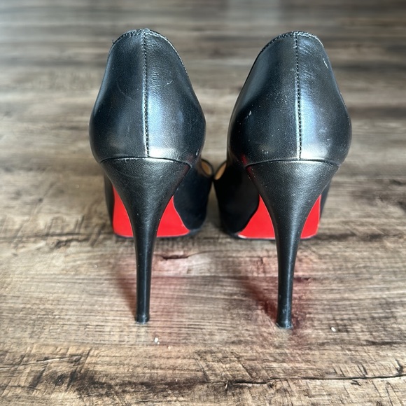 Christian Louboutin black very prive peep toe heels 35 5 - Picture 3 of 7